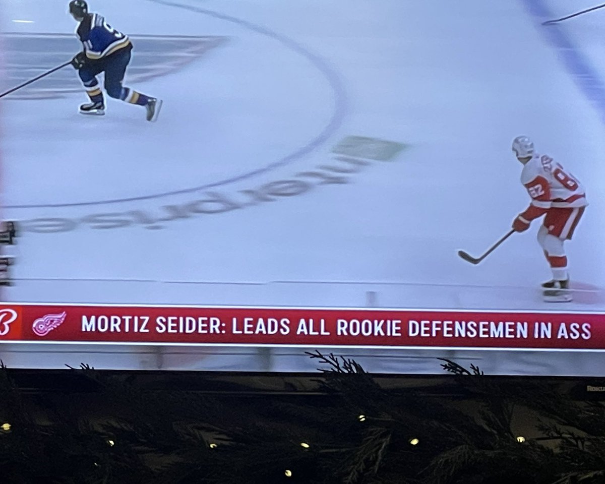 BSMotorCity's tweet photo. Mo Seider has been so good this year he’s leading all rookie defensemen in statistics on and off the ice (via @BluesFanReacts) https://t.co/6ZGJgTBx3a