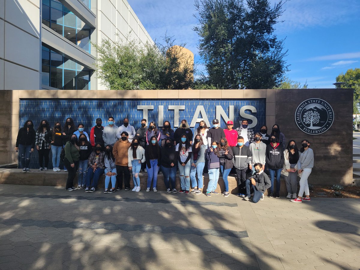 jghsace1's tweet photo. We're BACK!! First field trip of the year, so we naturally had pick the best Cal State to take ACE students to. CSUF!! 🧡💙🧡💙
@nlmusd @JohnGlennASB  @Wroten707 https://t.co/3zFuKLrVf8