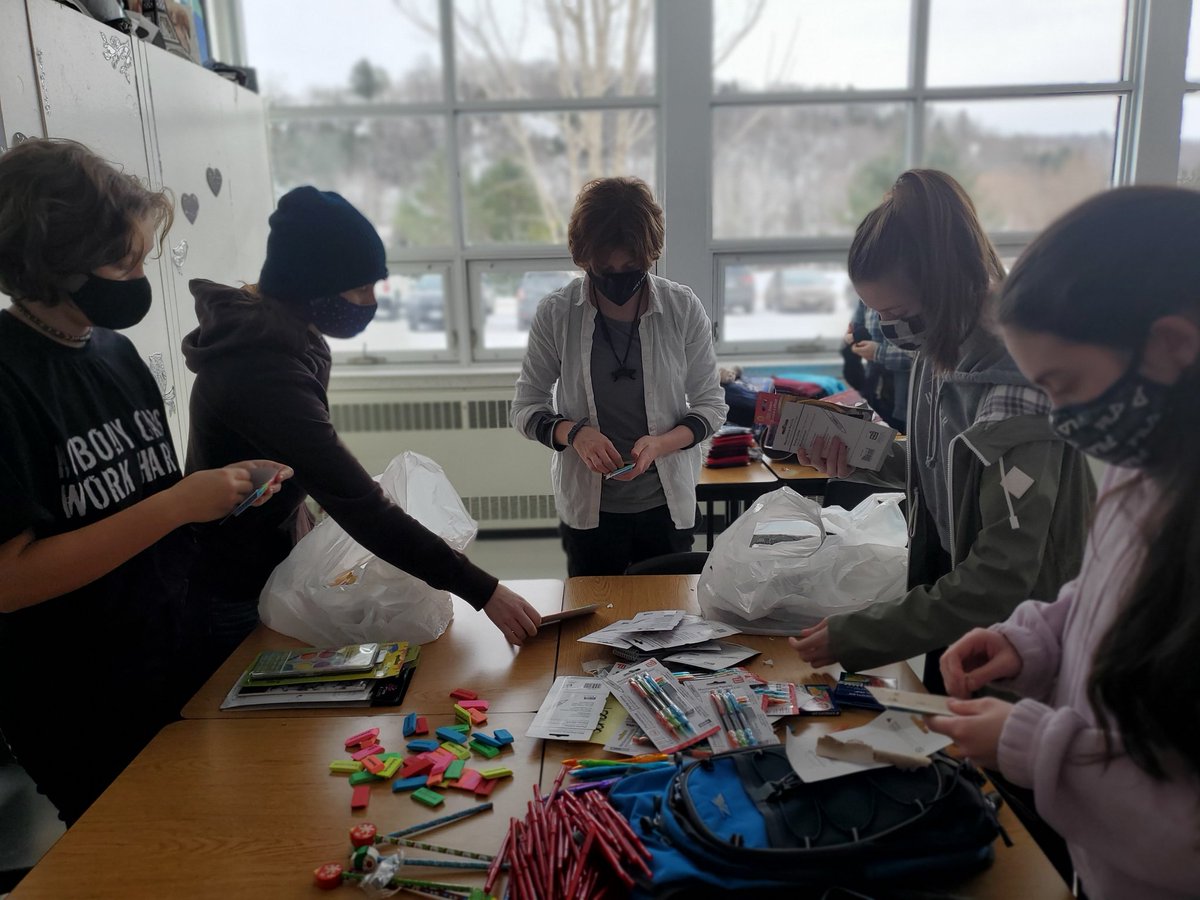 Thanks to all of the generous donors the Interact club was able to create 73 boxes that will be donated to local foods banks and distributed to local teens! <a href="/HHSS_RedHawks/">Haliburton High SS</a>
