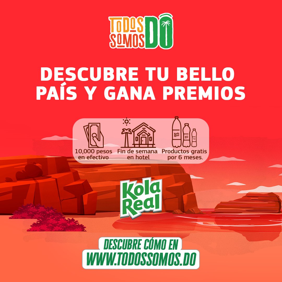 KolaRealDO's tweet photo. Vamo' a conocer juntos un chin de nuestro país y sus grandezas 🇩🇴

Participa en 👉https://t.co/Lp5qjja457 y gánate los reales premios💚

#KolaReal #TodosSomosDO https://t.co/9VEFEtrakp