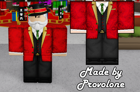 Holiday-themed items are my favorite and I love @TheShipArchitec 's holiday fedora! I had to make an outfit to match it. 
.
.
.
#RBXDev #RobloxDev #Roblox #rblx #rblx #robloxclothes #UGC #RobloxUGC