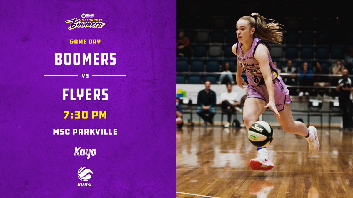 It’s time to Bring the Boom 💥 #GAMEDAY 🆚 @SouthsideFlyers ⏰ 7:30 PM AEDT 📍MSC Parkville 🎟 bit.ly/3rffDYI 📺 @kayosports