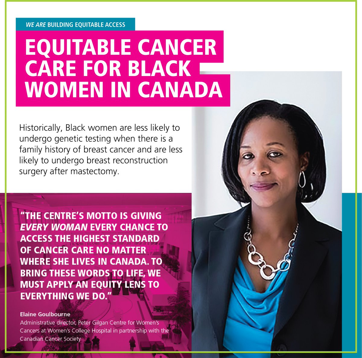 Black Canadians make up the 3rd largest minority group, but little attention is given to Black women + #BreastCancer in the Canadian context. @wchospital is working to change that with an online resource hub with Black women, for Black women: bit.ly/3dKGOT2 #WeAreWomens