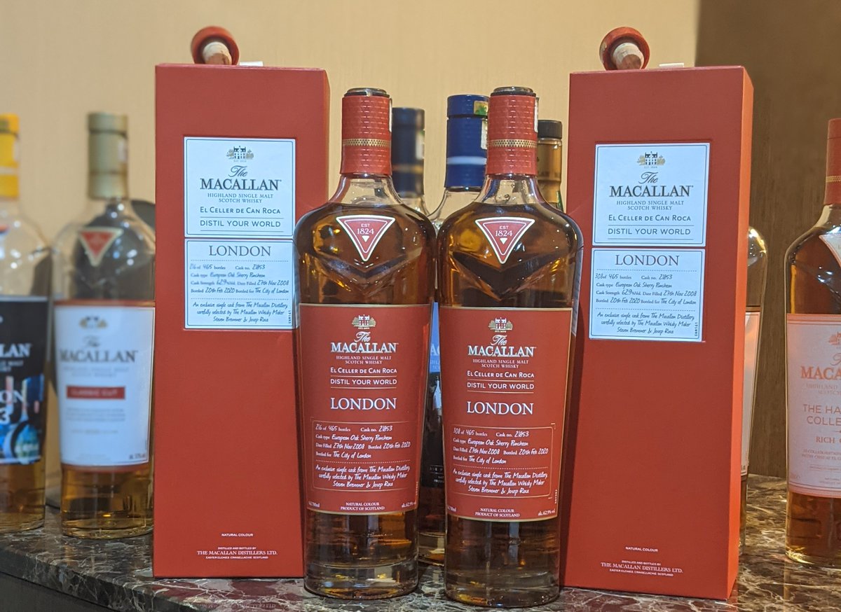 CapitalWhisky's tweet photo. Capital Whisky Club's December tasting last night was a very special line-up of eight @The_Macallan drams including the recent Peter Blake and the single cask Distil Your World London. Brand ambassador Aaron Masonde made 50 of us very happy indeed. #singlemaltwhisky #scotchwhisky https://t.co/0IxivBqaqm