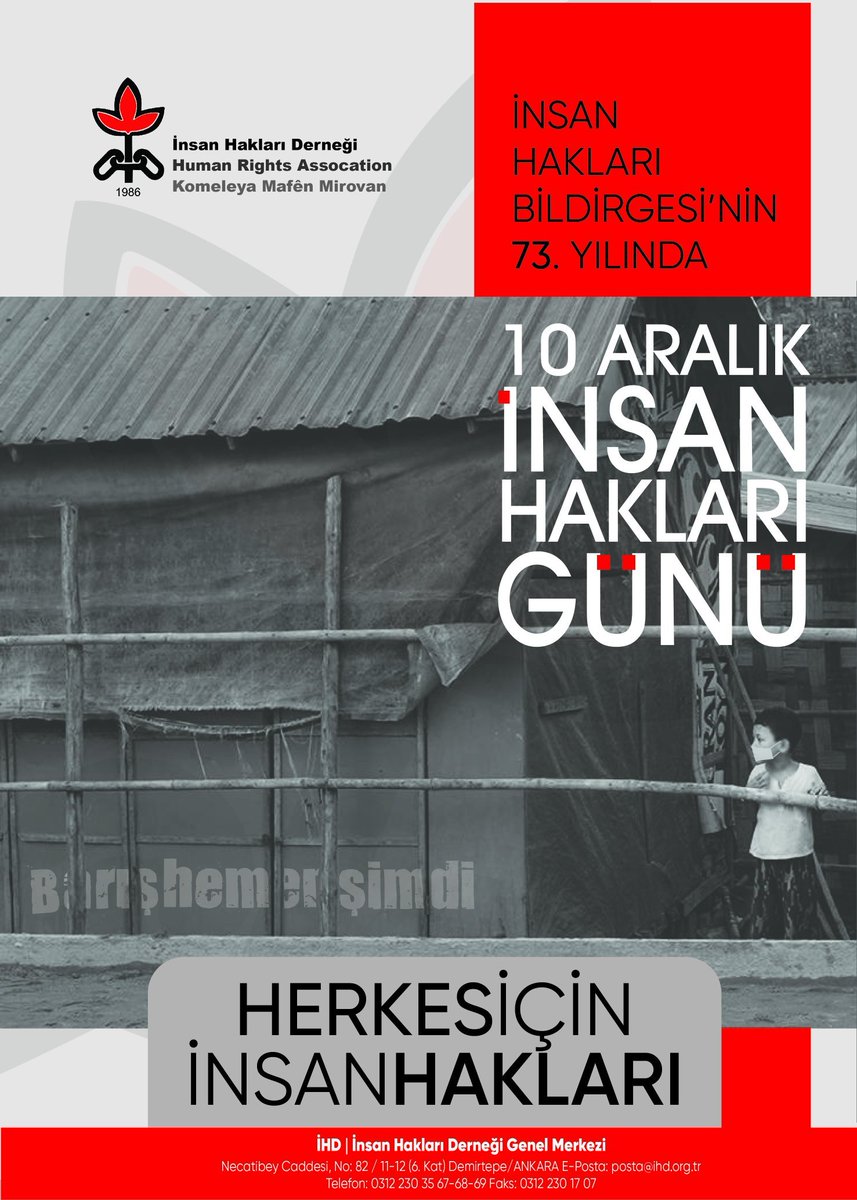 İnsan, haklariyla insandir.

#herkesicininsanhakları
#10AralıkDunyaİnsanHaklarıGunu