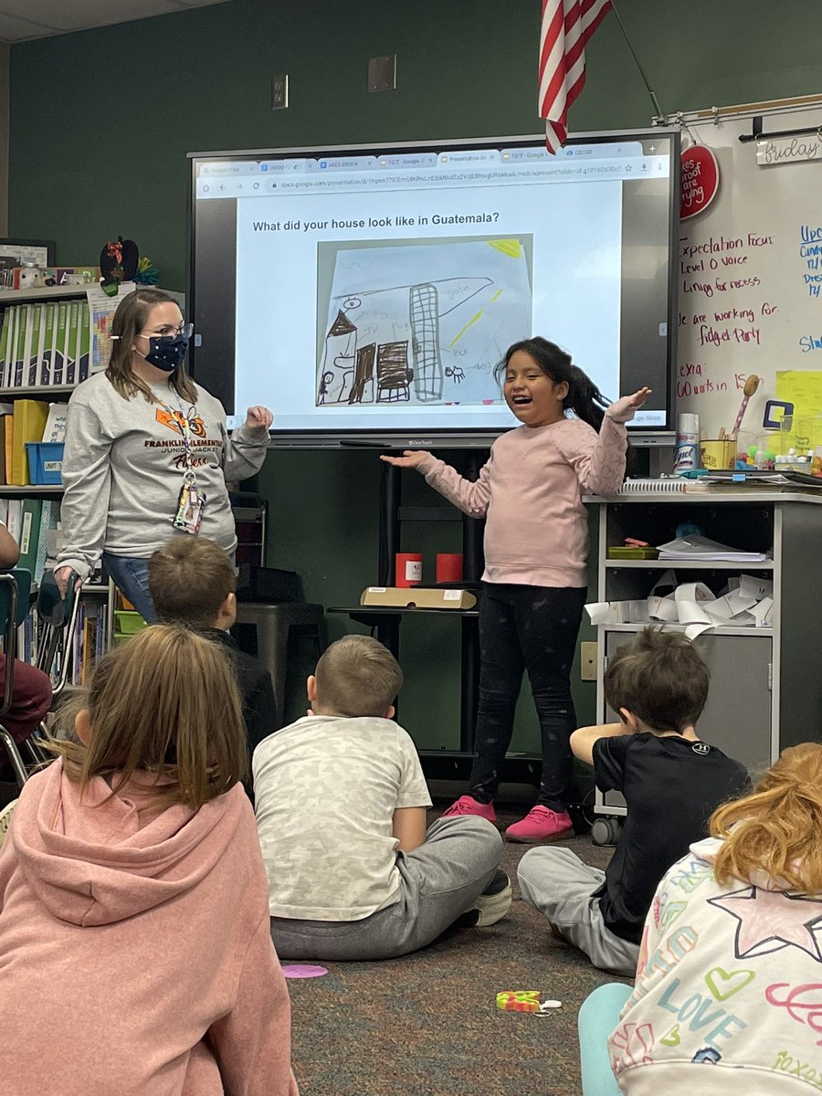 Franklin ELL teacher <a href="/SloaneSmith14/">Sloane Smith</a> is the best! She is helping her kiddos tell their stories by having them create a presentation to teach the class about their lives. So powerful! <a href="/FranklinElemCB/">Franklin Elementary CB</a>