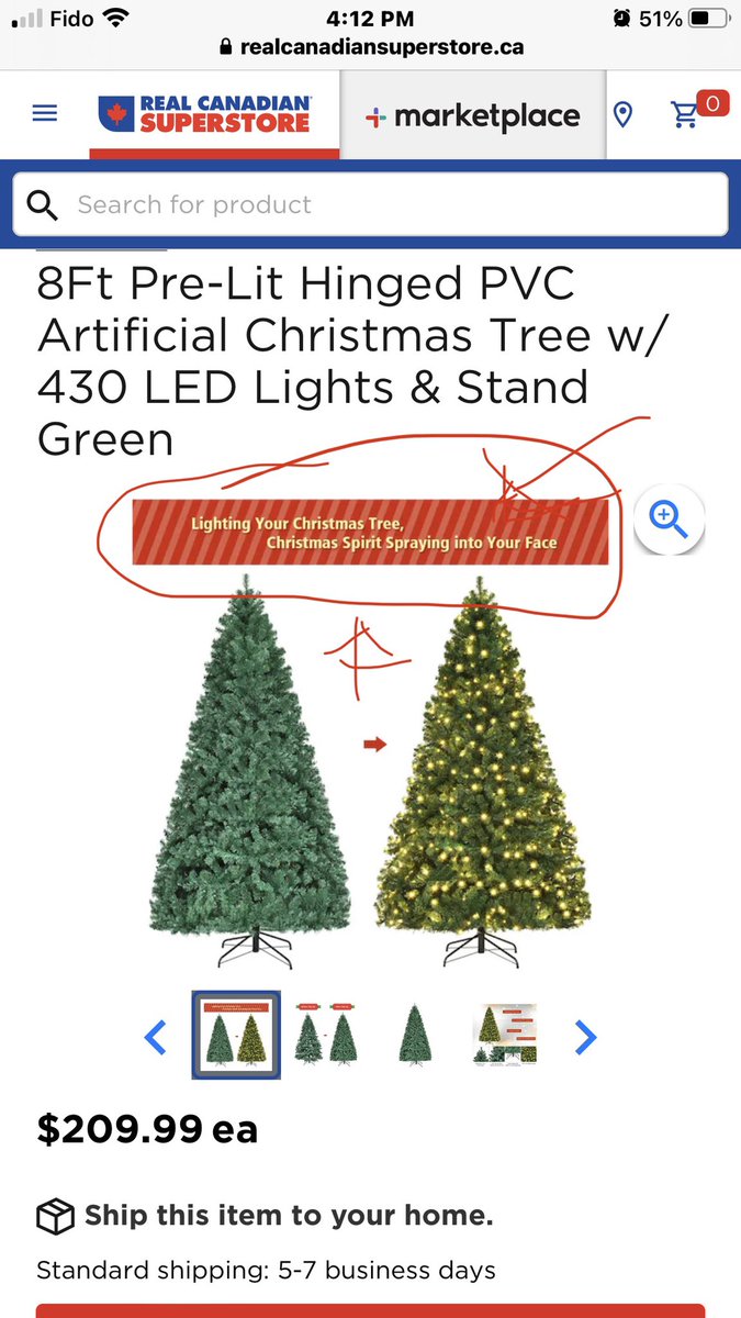 It’s all fun and games until someone gets a needle in the eye. #Christmas #ChristmasTree #canada #Marketing #RealCanadianSuperstore