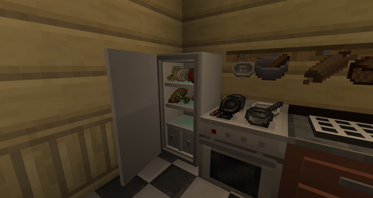 NiceFridges's tweet photo. There's a nice fridge on this Minecraft server that I just joined! This is my favourite server now.

#FridgeFriday #LowPolyFridges #GameFridge #MinecraftFridge #LowPolyFood #NiceFridge #LekkerBroodje #FreshVeggies #Vitamientjes #Crafting #Groentela #FridgeServer #Minecraft https://t.co/utqtXStR89