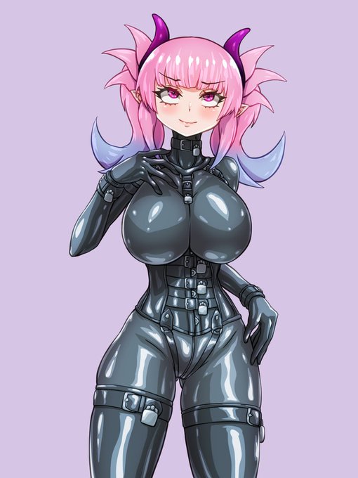 進捗状況報告
サキュバスラバーのボンデージ服?デザイン案(決定版)
現在線画をガリガリ描いております。 