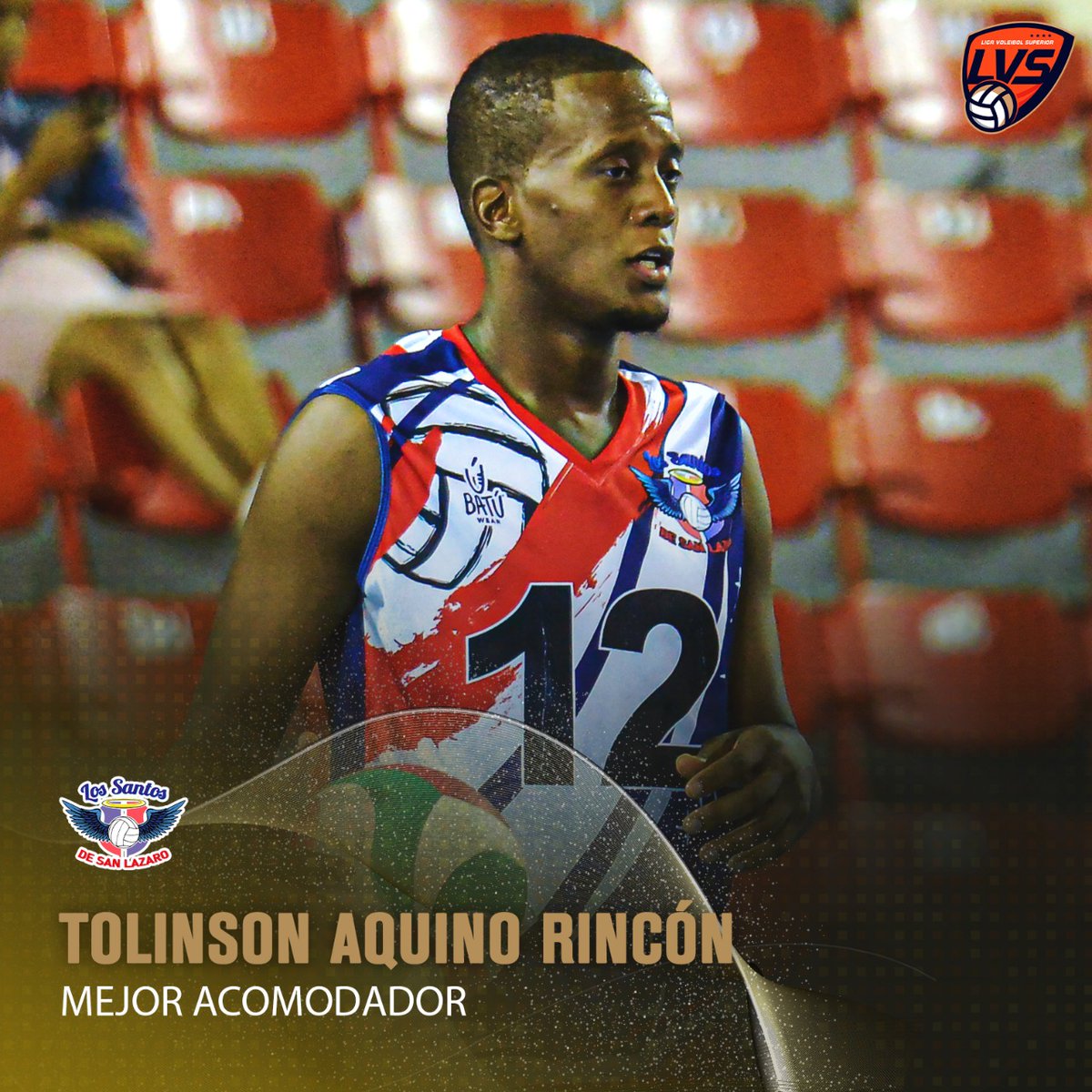 Tolinson Aquino Rincón, de #LosSantosSL, ha obtenido los méritos como MEJOR ACOMODADOR del torneo 2021 de la Liga de Voleibol Superior (LVS). ¡Felicidades! #LVS2021 #VolvioLaLiga #VoleibolDominicano #LVSMasculino #PremiosLVS