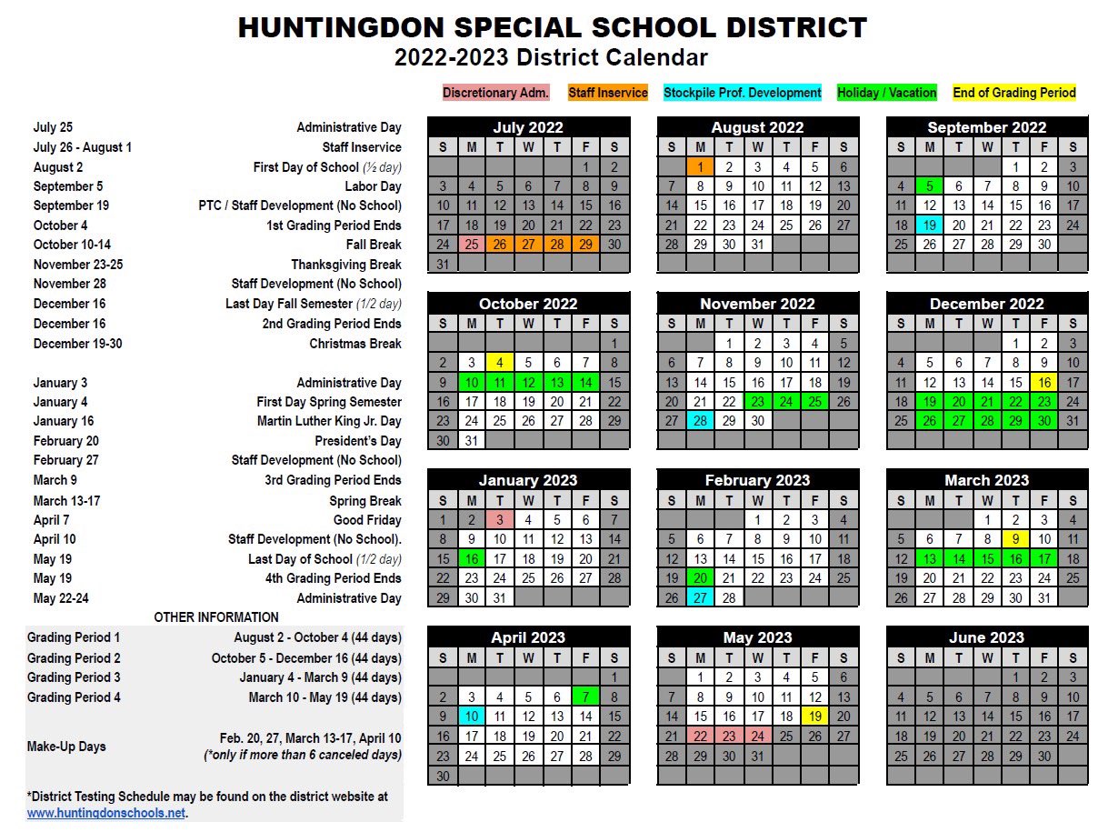 Huntingdon Hs On Twitter: "2022-2023 District Calendar Released Https://T.co/Oznyfbd74Y" / Twitter