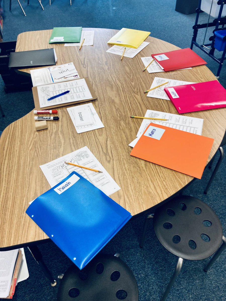 MrsDinnenReads's tweet photo. Is there anything quite as satisfying as a table set for small group work? #teacher #syllabledivision #literacy #elementary #MultiSyllabeRoutine @ATSS_APS @APSLiteracy @95percentgroup https://t.co/7p9KrKpems