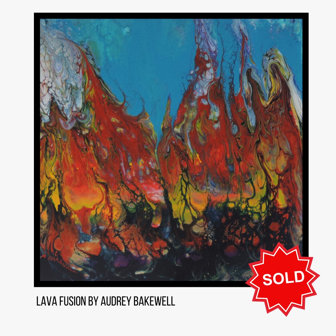 SOLD - LAVA FUSION
10" x 10"
By Audrey Bakewell

The Incognito gallery is selling quick! Be sure to take a
look in person at the Aldergrove Kinsmen Community
Centre or online at the link in our bio.