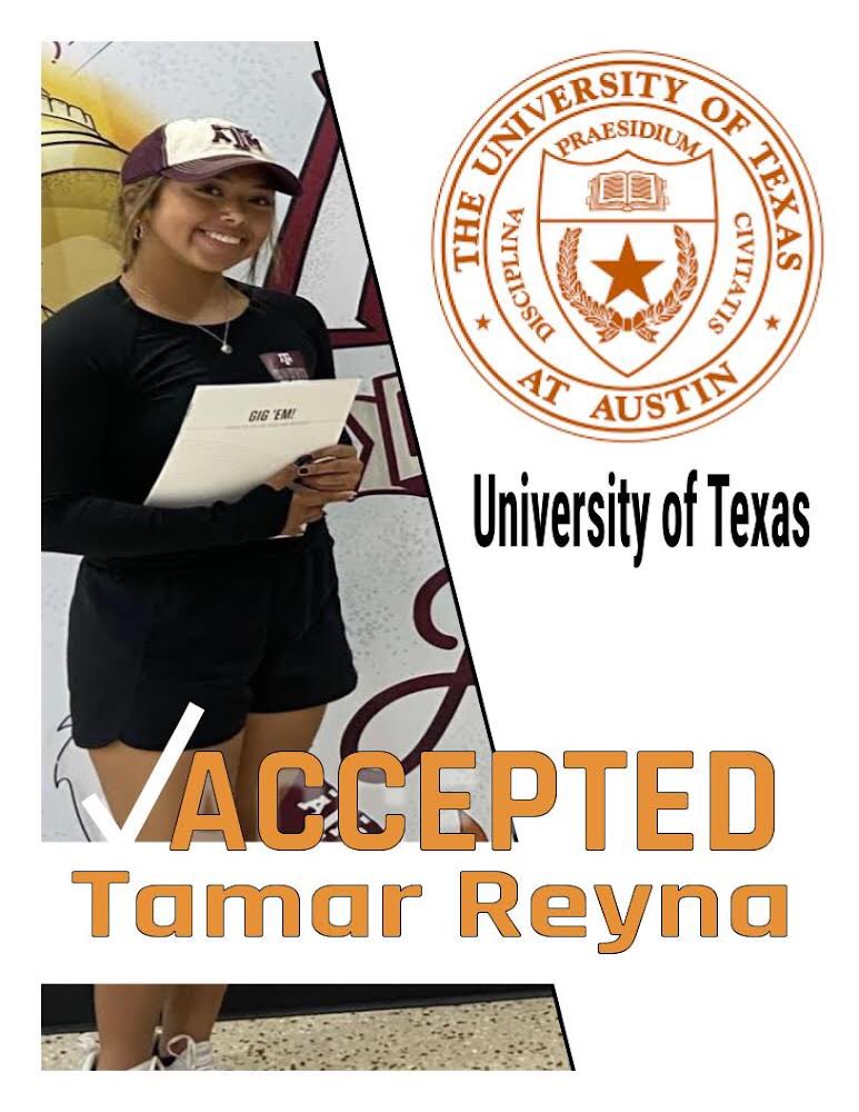 Congratulations on your acceptances, Tamar Reyna to both Texas A &amp; M and UT! 🎉🎉🎉🥳🥳🥳 #lockedonexcellence @lockhart_isd @gearuplockhart