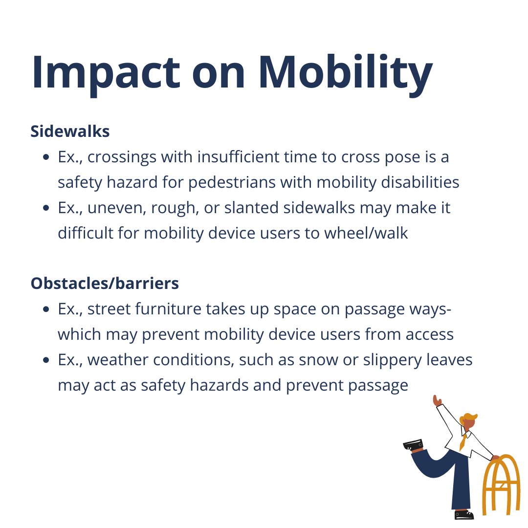 InclusiveSWAN's tweet photo. As highlighted by dEMAND, the built environment can impact how a mobility device user moves around. Here, we define mobility disabilities and provide examples on the impacts that can pop up on a daily basis.

#inclusivemap #mobilitydisabilities #mobilitydisability @InclusiveMAP https://t.co/lVkBWyqK7i