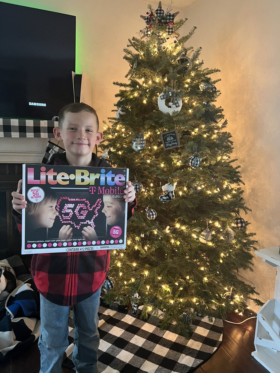 He’s so excited his lite brite just came in!!!! #magentakids @TMobile