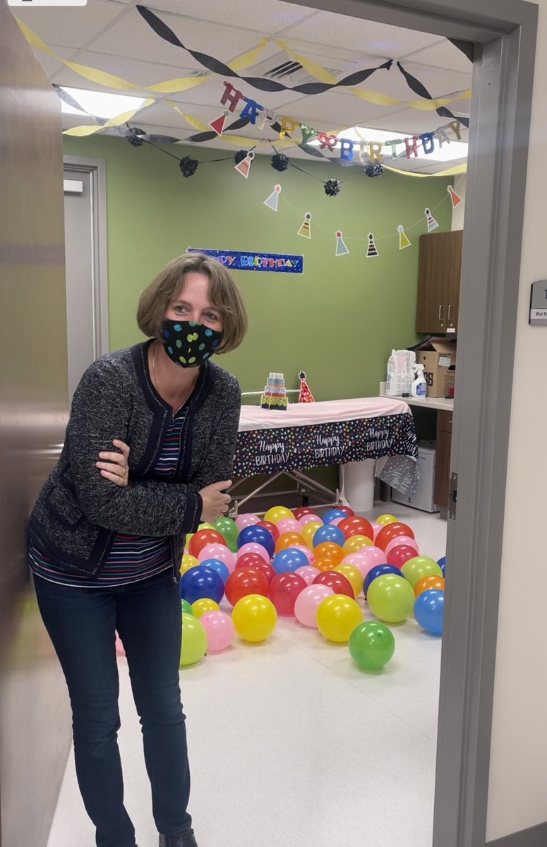 Happy early birthday to our amazing mentor Dr. Ulrike Dydak. She was so happy we threw her surprise party, but equally upset we took time away from her research. ❓0️⃣🥂 🍾 🎂