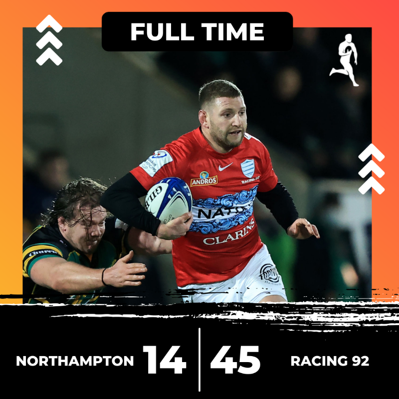 ultimaterugby's tweet photo. A masterclass from Finn Russell guides Racing 92 to an emphatic victory over Northampton 🔥

🏉🏉🏉  Wenceslas Lauret
🏉🏉 Juan Imhoff 

#HeinekenChampionsCup