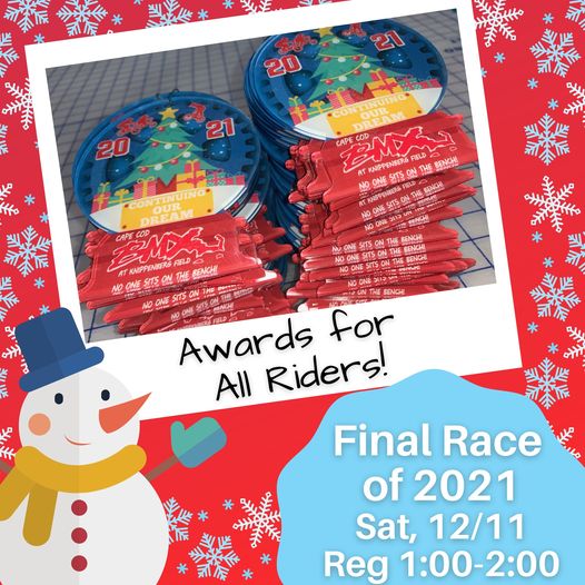 Final race of the season happening tomorrow, Sat Dec 11th, with reg from 1-2pm. Thanks BML Trophies &amp; Awards for these awesome ornament awards...everyone gets one!
Be sure to check back for any weather updates before you leave for the track. Our rain date is on Sunday, Dec 12th.