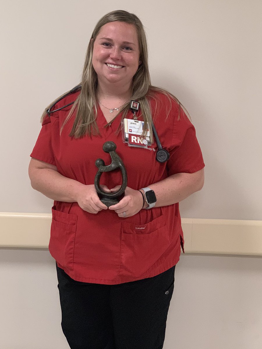 Ccox8Cox's tweet photo. Congrats to Jenna Winters, RN on our oncology unit @IUHealthECR for being our newest Daisy winner! Jenna was nominated by a daughter of a pt who couldn’t say enough about Jenna’s caring attitude! Thanks Jenna! https://t.co/7FyOB0dmwc
