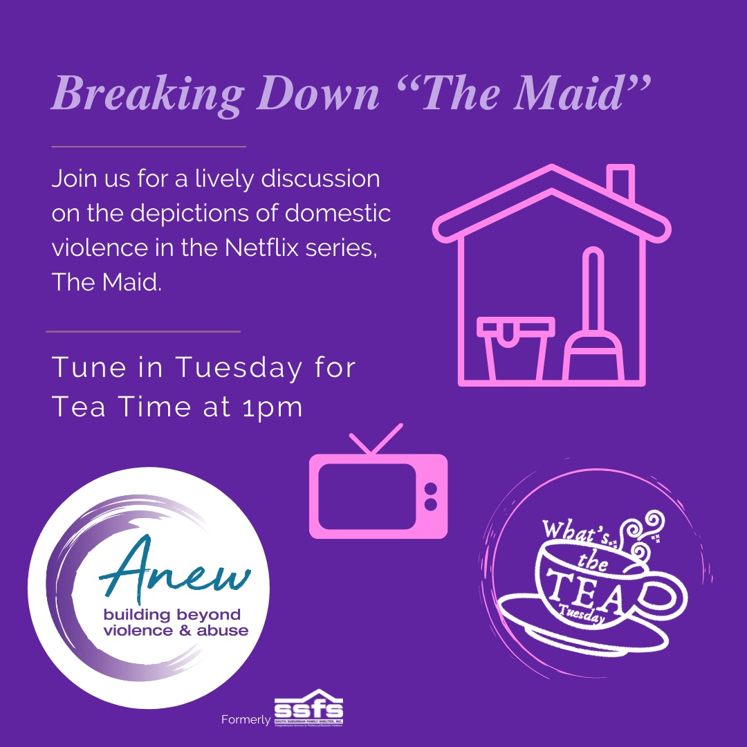 Anew_DV's tweet image. Join Anew’s very own Angela, Celeste, &amp;amp; Rachel as the girls take on the breakdown of the Netflix series, The Maid. Binge watch the show if you haven’t already so you can join the discussion Tuesday, December, 14th at 1pm! Bring your tea &amp;amp; discussion insights.