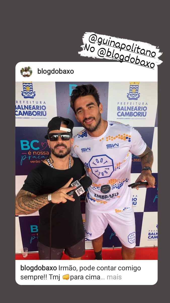Portaljobsenews's tweet photo. O Instagram @blogdobaxo postou em seu feed foto com @guinapolitano do evento #foot_table em #BalnearioCamboriú !! Let's bora curtir e comentar 

https://t.co/kqewFW55s7 https://t.co/ayWzbw7pME