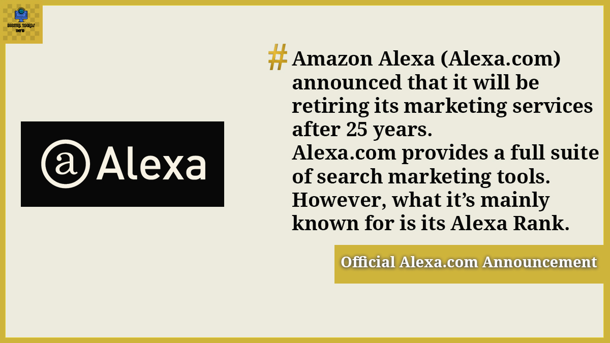 digitrendsinfo's tweet photo. Amazon Alexa SEO Tools Is Closing
Amazon's powerful suite of SEO and online marketing
tools will disappear in 2022, a loss for the search
marketing community
#DigitalTrendsInfo #alexarank #seotools #seo
#searchengineoptimization #searchengineranking
#digitalmarketing https://t.co/vxXQaq3wLz