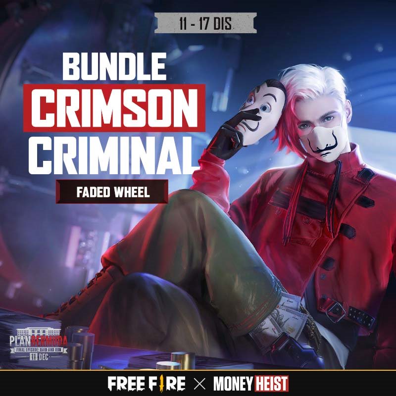 FFMYOfficial's tweet photo. Apakah rahsia yang dia sembunyikan di sebalik topeng itu? 🎭
Bergaya dengan warna merah, Bundle Crimson Criminal yang menarik kini boleh didapati di Faded Wheel!
#FreeFirexMoneyHeist #HeistStyle https://t.co/uOOS8nILns