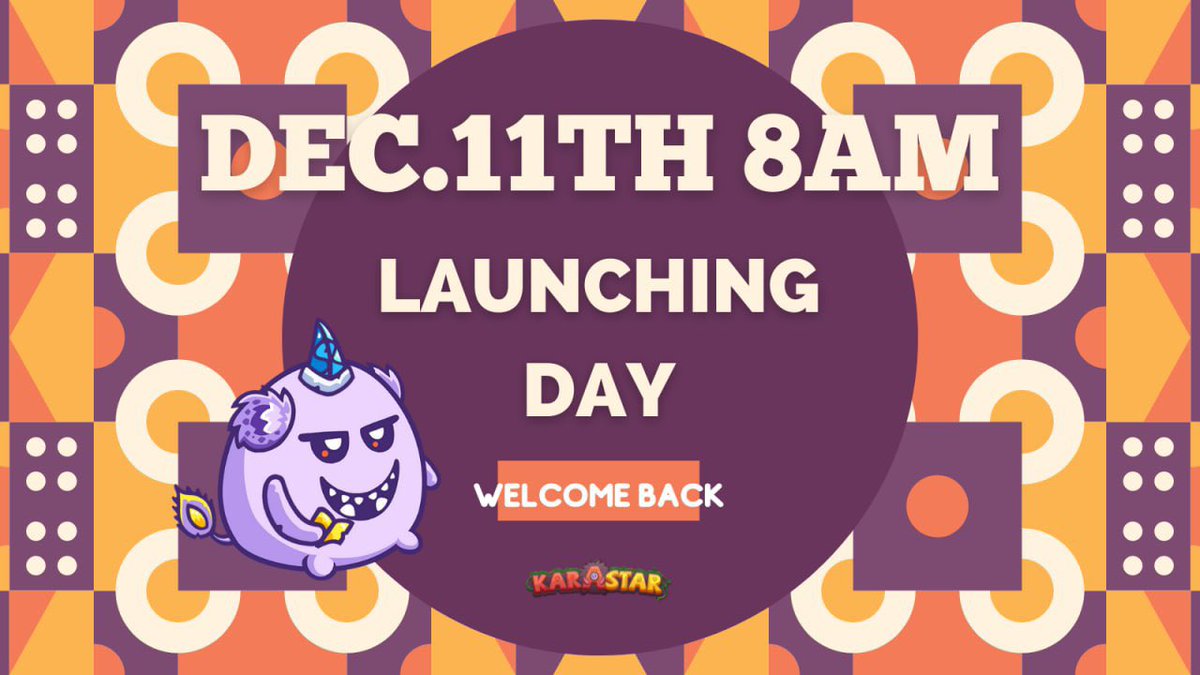 karastargamefi's tweet photo. 🥳WoooooHooooooo!!IT'S THE LAUNCHING DAY TODAY! Welcome back karastars!                                                     🚀Wait for you there at 8AM UTC! RT &amp; Follow! Show your karas team(s) here!

✅ DIS:https://t.co/Hofi0fWXZ7

100 ppl /500 UMY 
Click https://t.co/WqI2gWXISK https://t.co/LFsmevmiq4