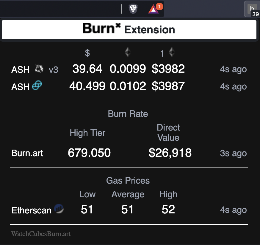 sec0ndstate's tweet photo. wen $ASH season ?! @muratpak just bought a nice chunk of ASH, so probably now!
So..Let me introduce you all to my new creation and your new best friend for always-on stats! 
The Burn Extension
Coming to you later on tomorrow, available to Firefox/Brave/Chrome(or any Chromium) ;) https://t.co/enIYcKLb2v