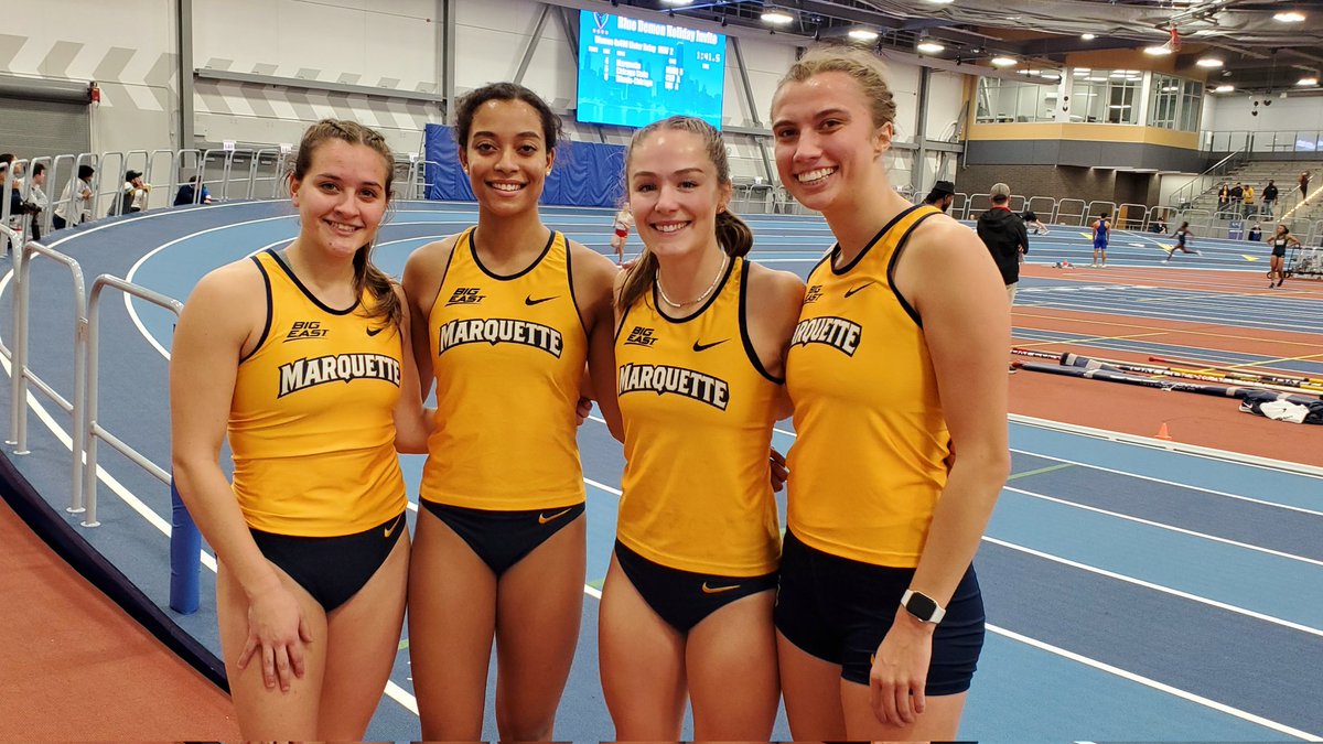 The women's 4x400m relay team rolled to a fast early season time of 3:51.61! Team of:
<a href="/addyhavens/">Addy</a> (59.9)
Daylee Braden (57.6)
Megan Wallace (57.6)
Arianna Mansavage (55.9)
#gotafterit
