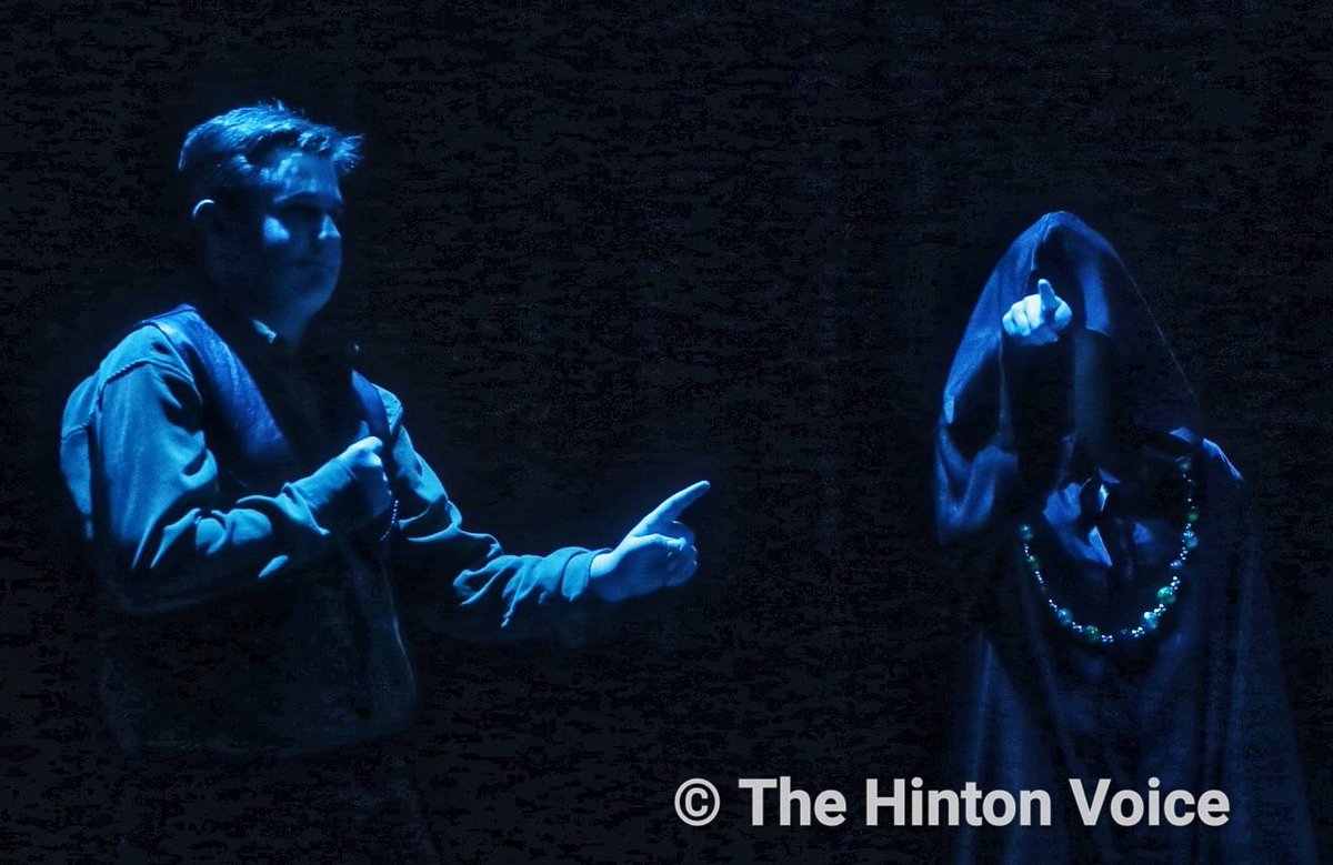 HintonVoiceInc's tweet photo. In tonight's performance of A Christmas Corral, cattle-rustling Ebenezer Scrooge is visited by three ghosts after refusing his ranch hand a Merry Christmas. Youth hit the stage again tomorrow evening in Break-A-Leg's first live performance in many months. https://t.co/OSkhnXwVYG