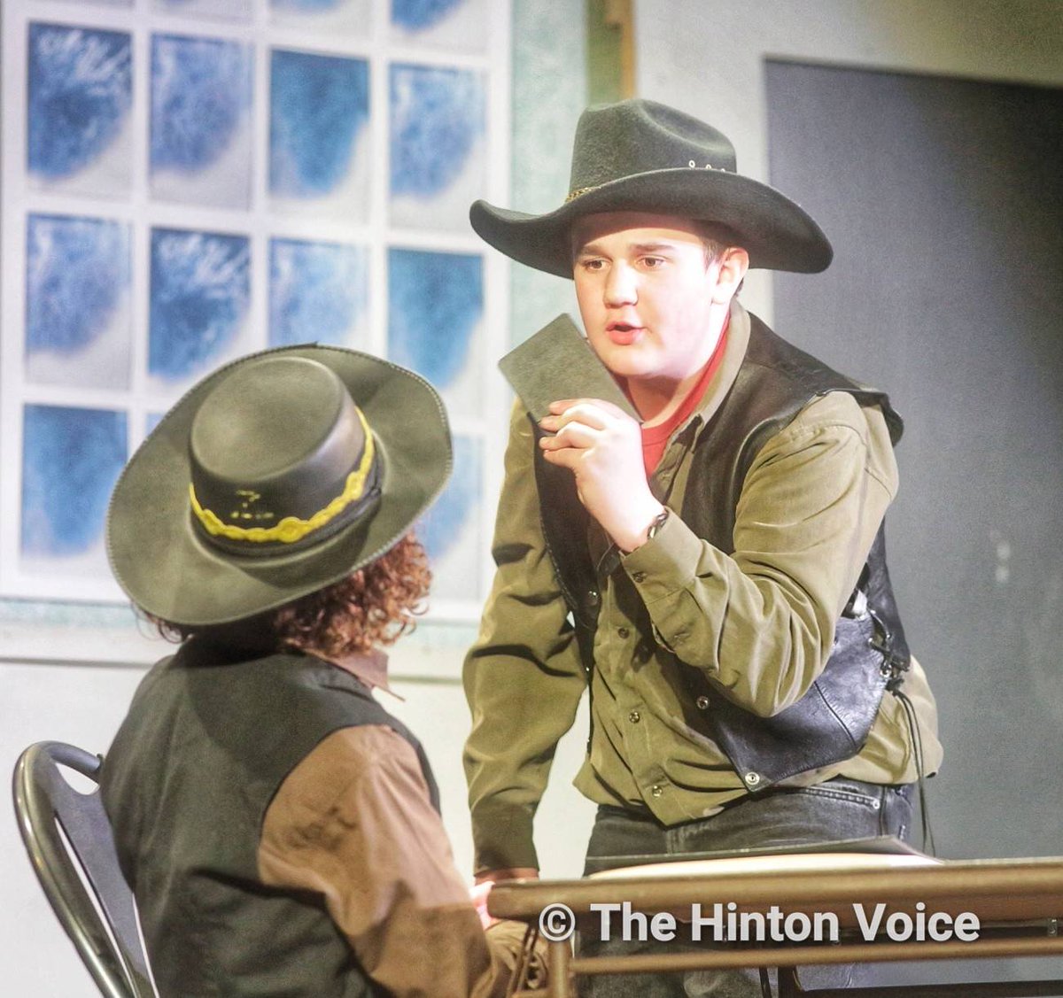 HintonVoiceInc's tweet photo. In tonight's performance of A Christmas Corral, cattle-rustling Ebenezer Scrooge is visited by three ghosts after refusing his ranch hand a Merry Christmas. Youth hit the stage again tomorrow evening in Break-A-Leg's first live performance in many months. https://t.co/OSkhnXwVYG