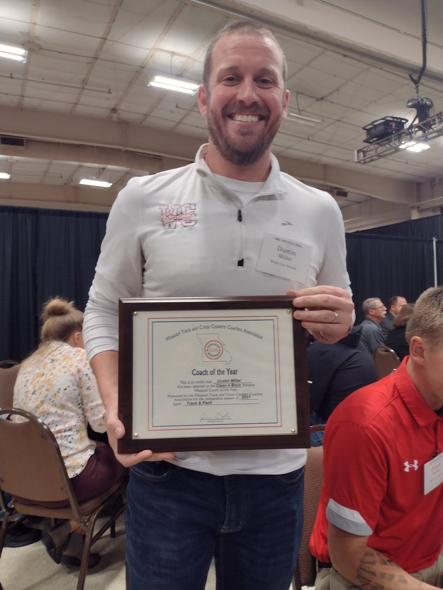 Congrats to my friend a colleague Dustin Miller on being Missouri class 4 Boys Track Coach of the year.<a href="/wcxctf/">WEBB CITY XC/TF</a> <a href="/wc_booster/">WC Booster Club</a> <a href="/WebbCitySchools/">Webb City Schools</a>