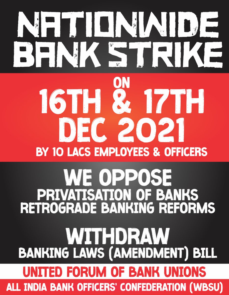 sandip_physics's tweet photo. The destruction of Public Sector Banks &amp; the process of privatization therefore is actually the destruction of public purpose. Stop organised loot. 
Strike Hard on 16th &amp; 17th. 
#BankBachao_DeshBachao
@PMOIndia
@nsitharaman
@DFS_India
@MamataOfficial
@ABPNews
@mkstalin https://t.co/omOqEQBTrS