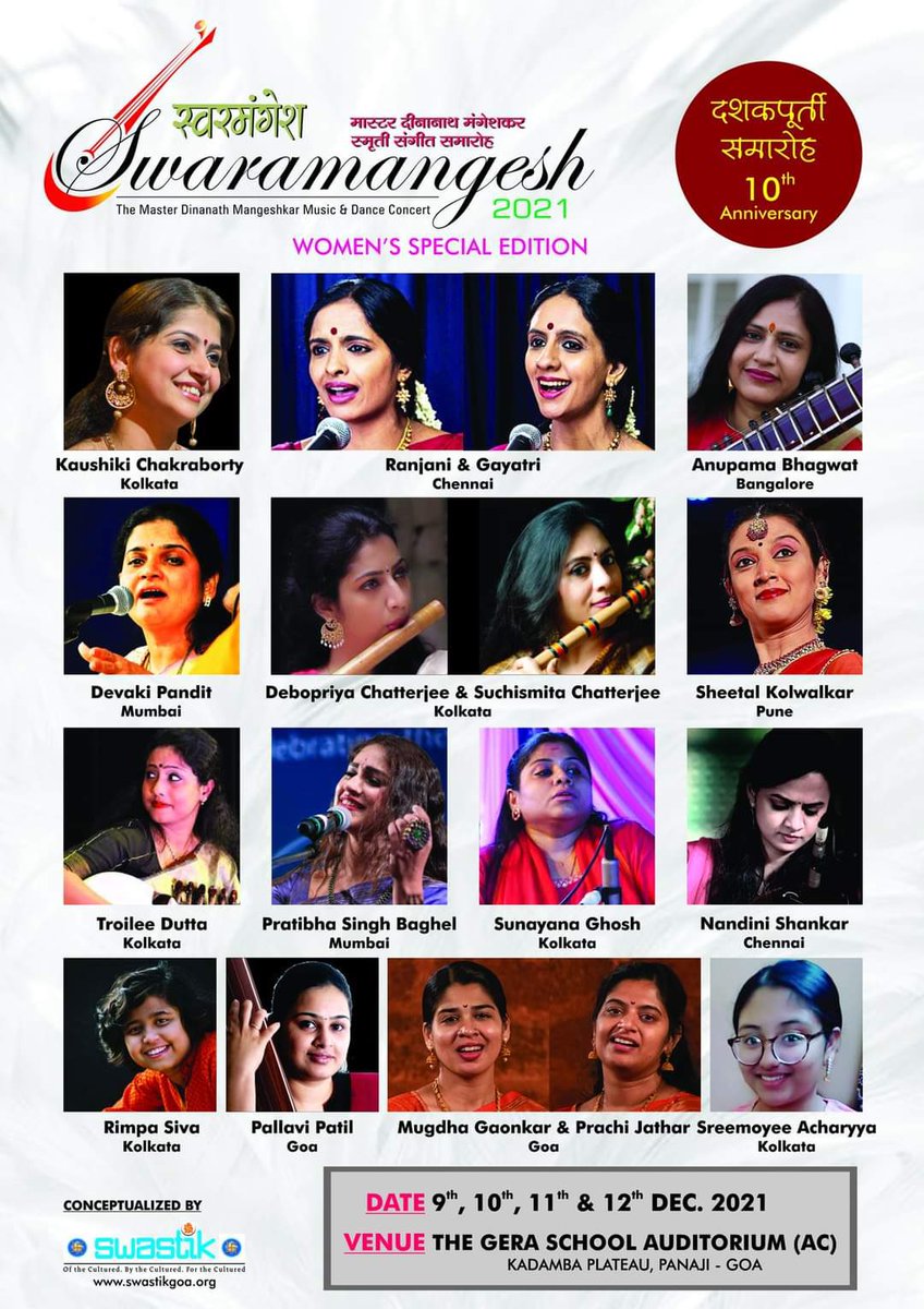 debopriya_flute's tweet photo. Performing this eve at the Swarmangesh festival, in Goa. @Suchismitaflute #flutesisters https://t.co/oR2tXjhvXQ