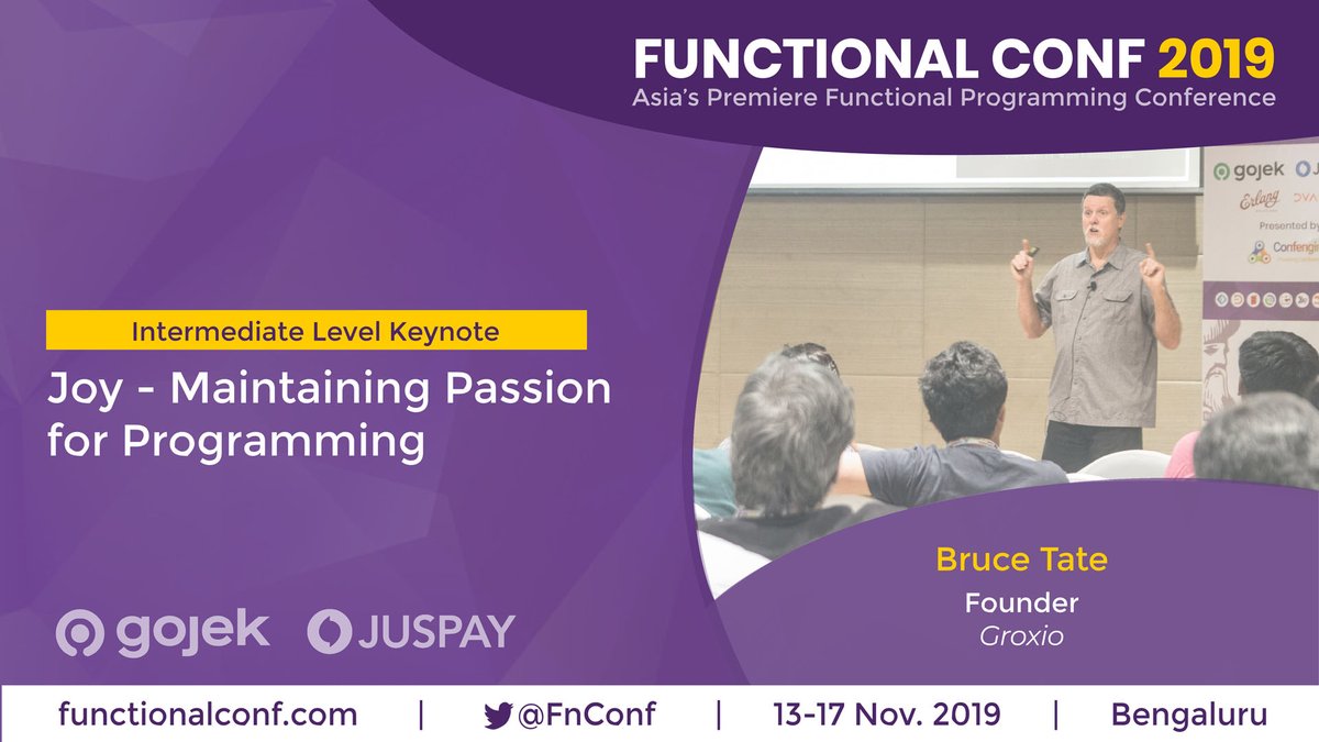 FnConf's tweet photo. Check out this video of @redrapids's keynote from #FnConf19. https://t.co/DxwWkOg0nj
Like it? Sign up for 2022 conference alerts.

#Programming #FP #FuntionalProgramming #Intermediate https://t.co/RQlGjaFAO7