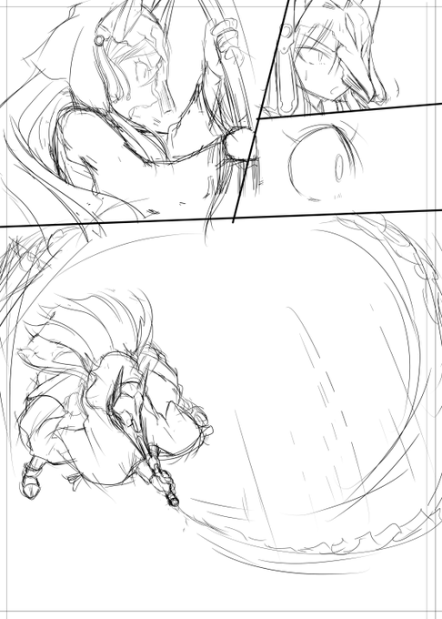 ちと一休み
次のペン入れコマ 下描き段階だとうまく描けた気がするのだわ 