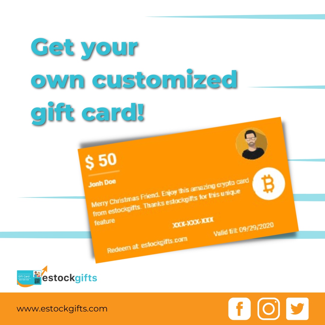 estockgifts's tweet photo. Want to give cryptocurrency as a present but aren't sure which one to choose? Customize your own now!

Get your customized gift card at https://t.co/jvuizHs2TO https://t.co/IlwLjDnprV