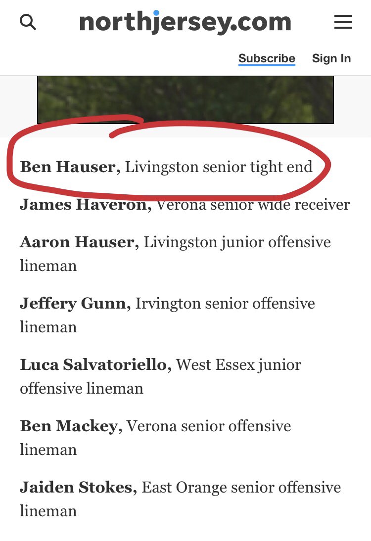 benghauser11's tweet photo. Honored to be named All Essex County Second Team https://t.co/hA37YOrMWW