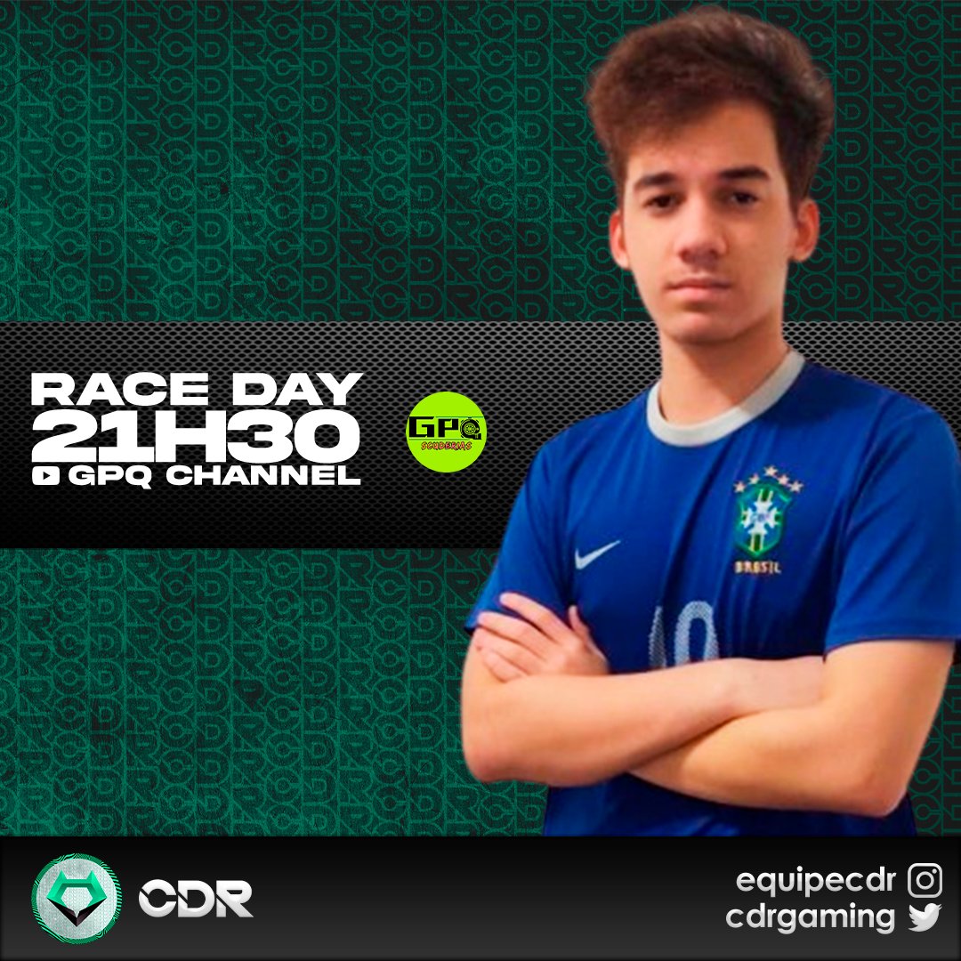 CDRGaming's tweet photo. Daqui a pouco, nossos pilotos @CDRMichel e @BeckerElyson vão estar representando a CDR no Campeonato de equipes GPQ!!!
Não perca, às 21h30, no YouTube da GPQ!!!
#PraCimaCDR https://t.co/cWno5mehj4