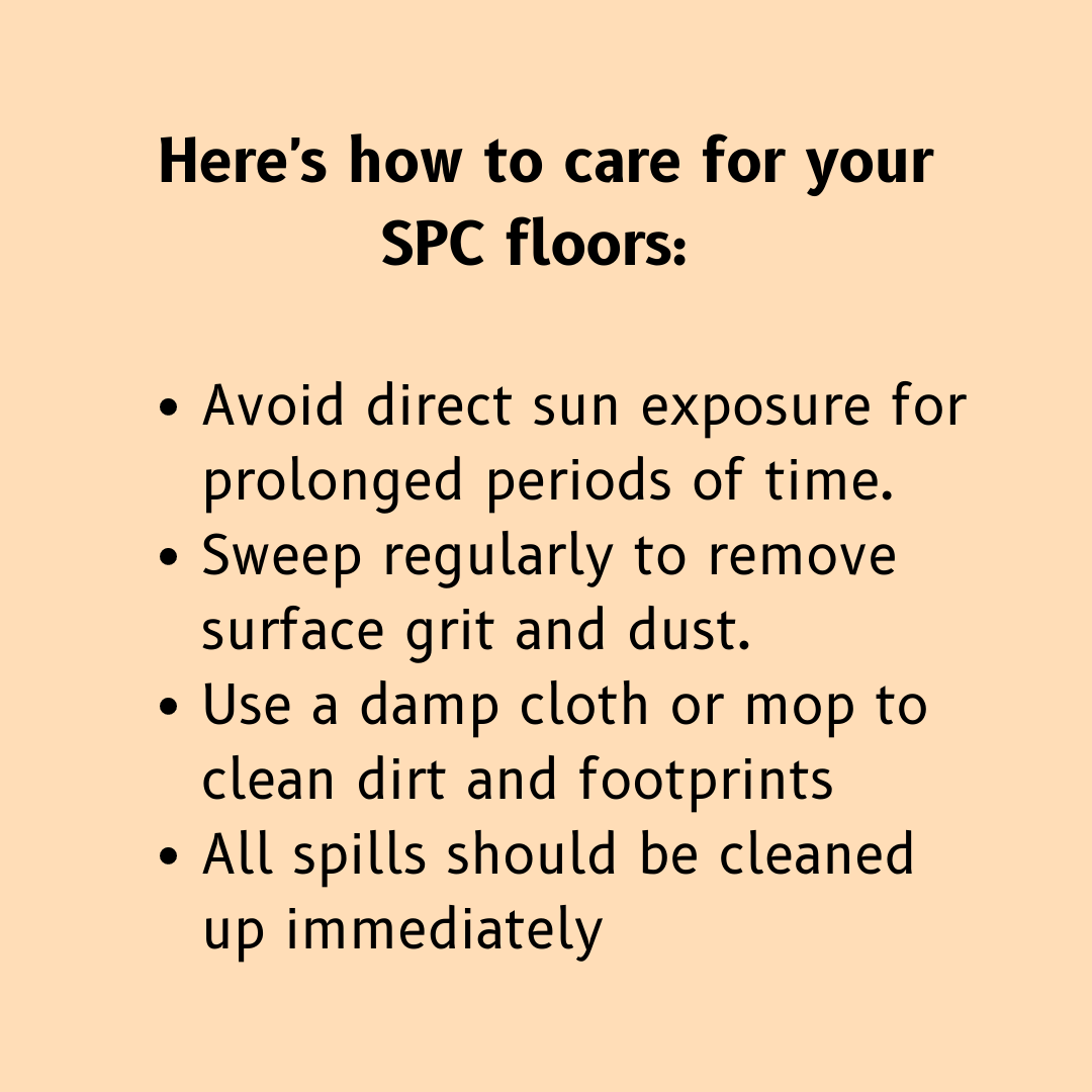 FlooringMy's tweet photo. There’s a reason why SPC is our top seller! The quality of this material is really good and durable. 
If you take good care of it, these floors will last you for years. Here are a few tips to maintain your SPC floors. 

#spcfloors #flooring #maintenance https://t.co/cTWydetszt
