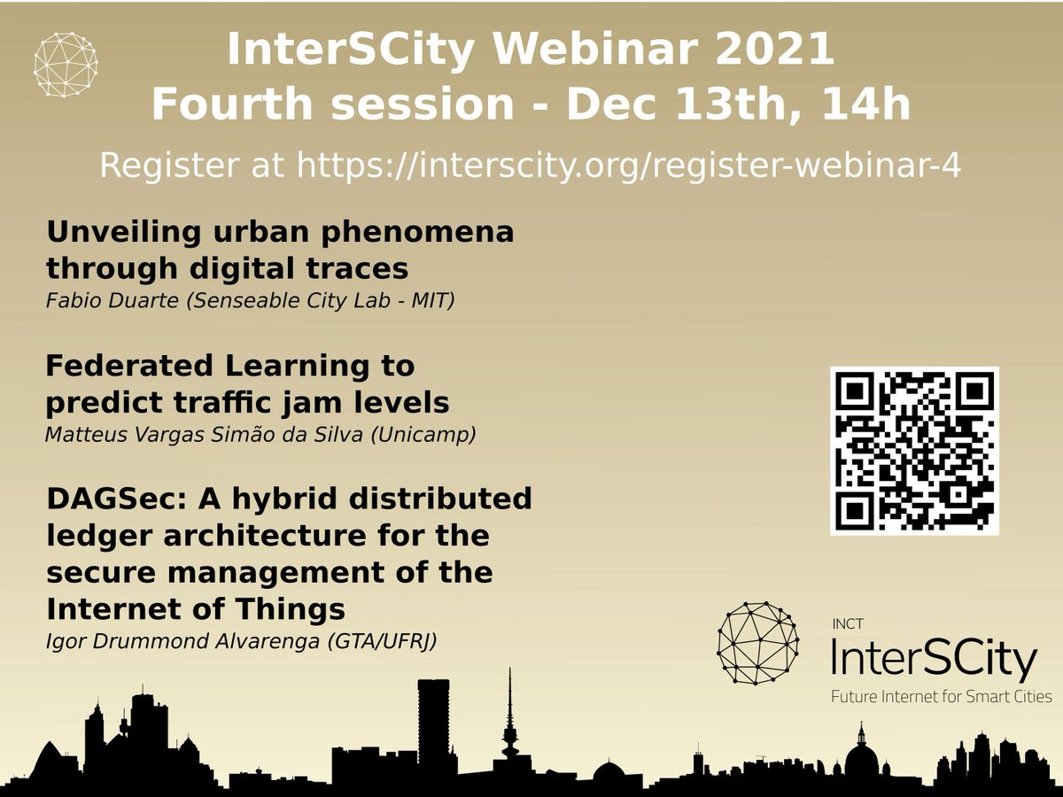 FabioKon's tweet photo. Don't miss the last 2021 InterSCity Webinar with Fabio Duarte (MIT Senseable City Lab) free registration at https://t.co/CwiWxlekOa #interscity #smartcities #datascience #urbancomputing https://t.co/GDGUy7tnYX