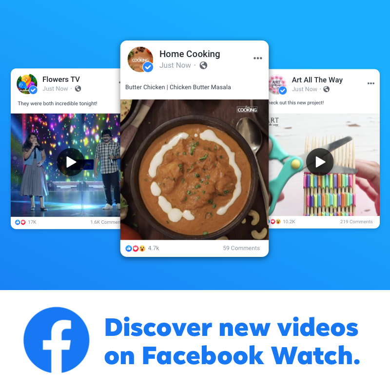facebook's tweet photo. Dive into videos you love and so much more—only on Facebook Watch. #WatchNow