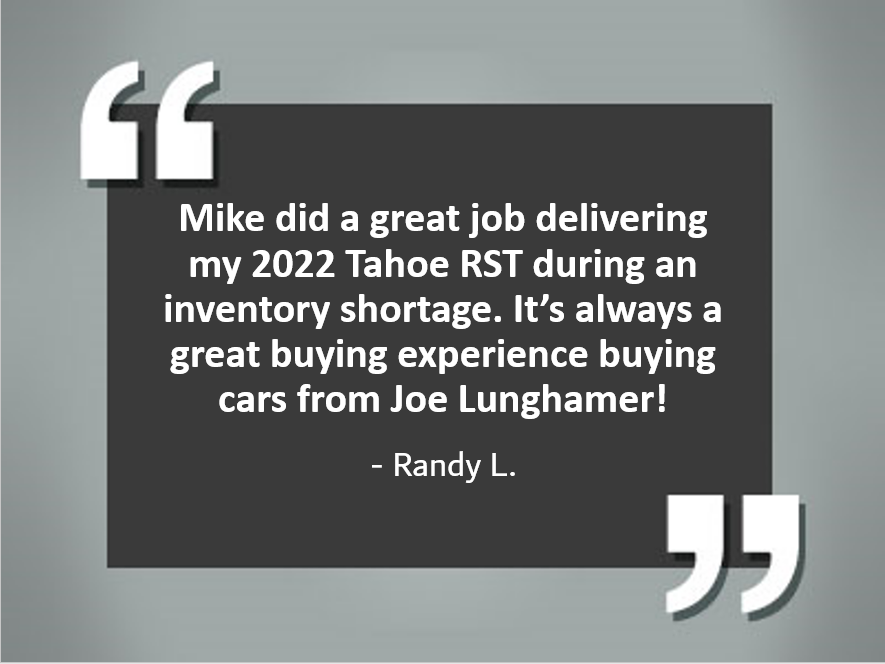 LunghamerChevy's tweet photo. We are so glad to read that you had such a positive experience with us! We can't wait to see you again soon. https://t.co/0Mv9BJ28aQ
