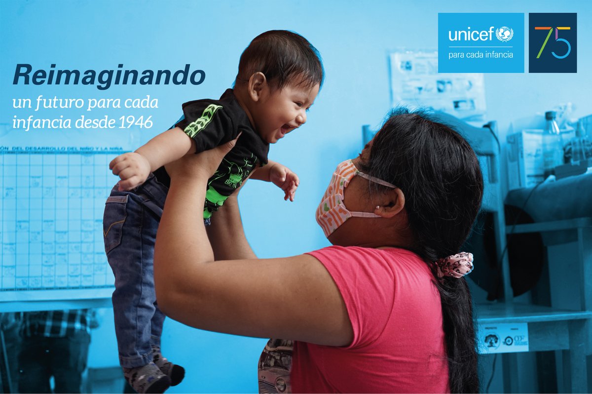 UNICEFperu's tweet photo. Hoy nuestra misión cumple 75 años.
75 años comprometidos para que cada niño, niña y adolescente pueda tener las mismas oportunidades de desarrollo. En esta fecha, te invitamos a unirte a este llamado a la acción para #Reimaginar un mundo mejor para ell@s 🌎💙. #UNICEF75 https://t.co/G7hn7ilFMB