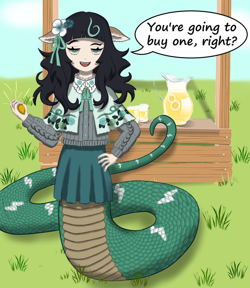 GeorgieSunset's tweet photo. Was going to save this for a more appropriate time, but it's been long enough:
What if @Boaboa_Boba was secretly mean, and also a literal snake?
This was fun to do, but thank god for custom brushes. Doing scales by hand would be horrific. https://t.co/LpOU5fXdrD