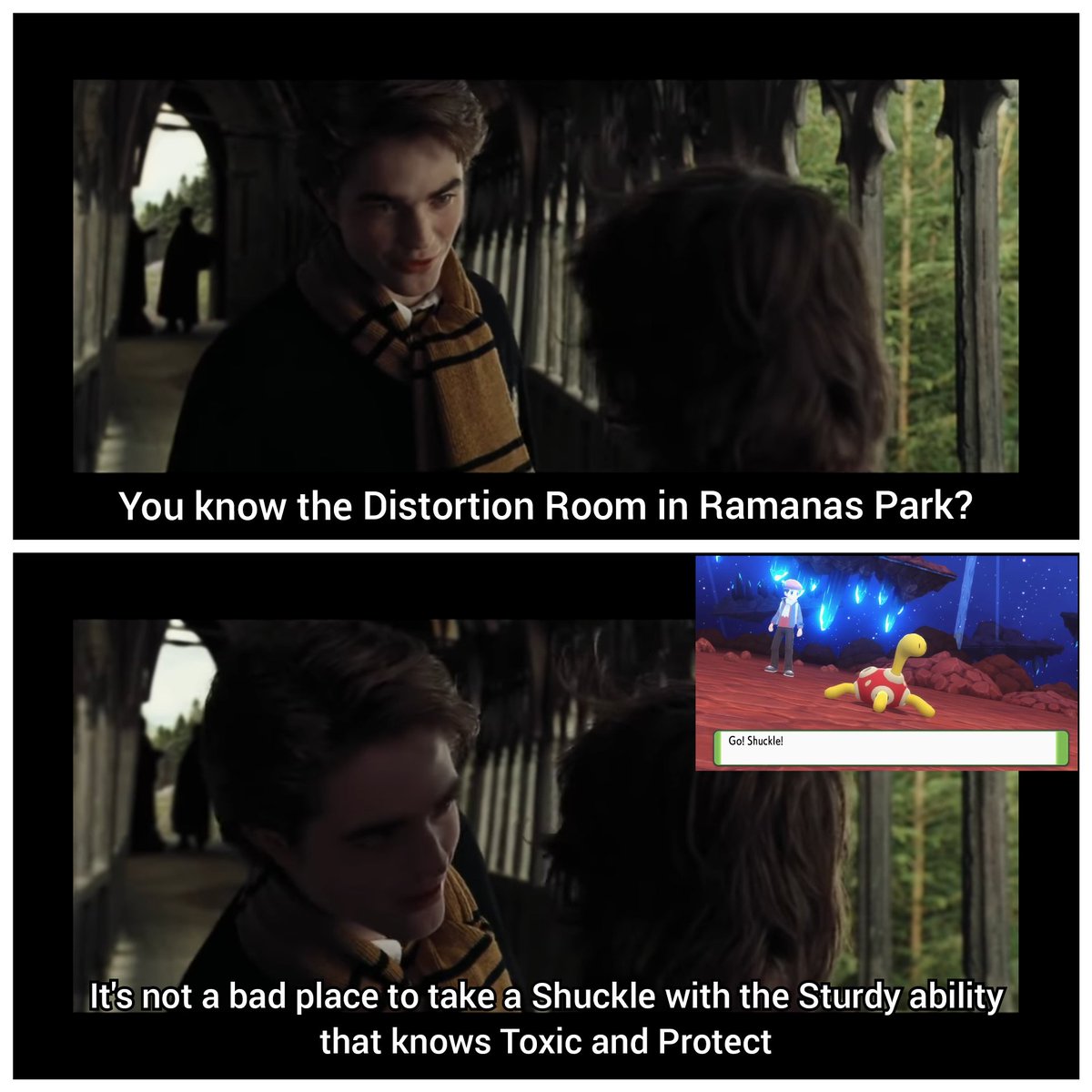 I will say though, for the Distortion Room... I highly recommend taking a Shuckle with the Sturdy ability that knows Toxic and Protect #tips #advice #Pokémon #PokemonBrilliantDiamond #PokemonShiningPearl #HarryPotter #CedricDiggory #NintendoSwitch #Nintendo