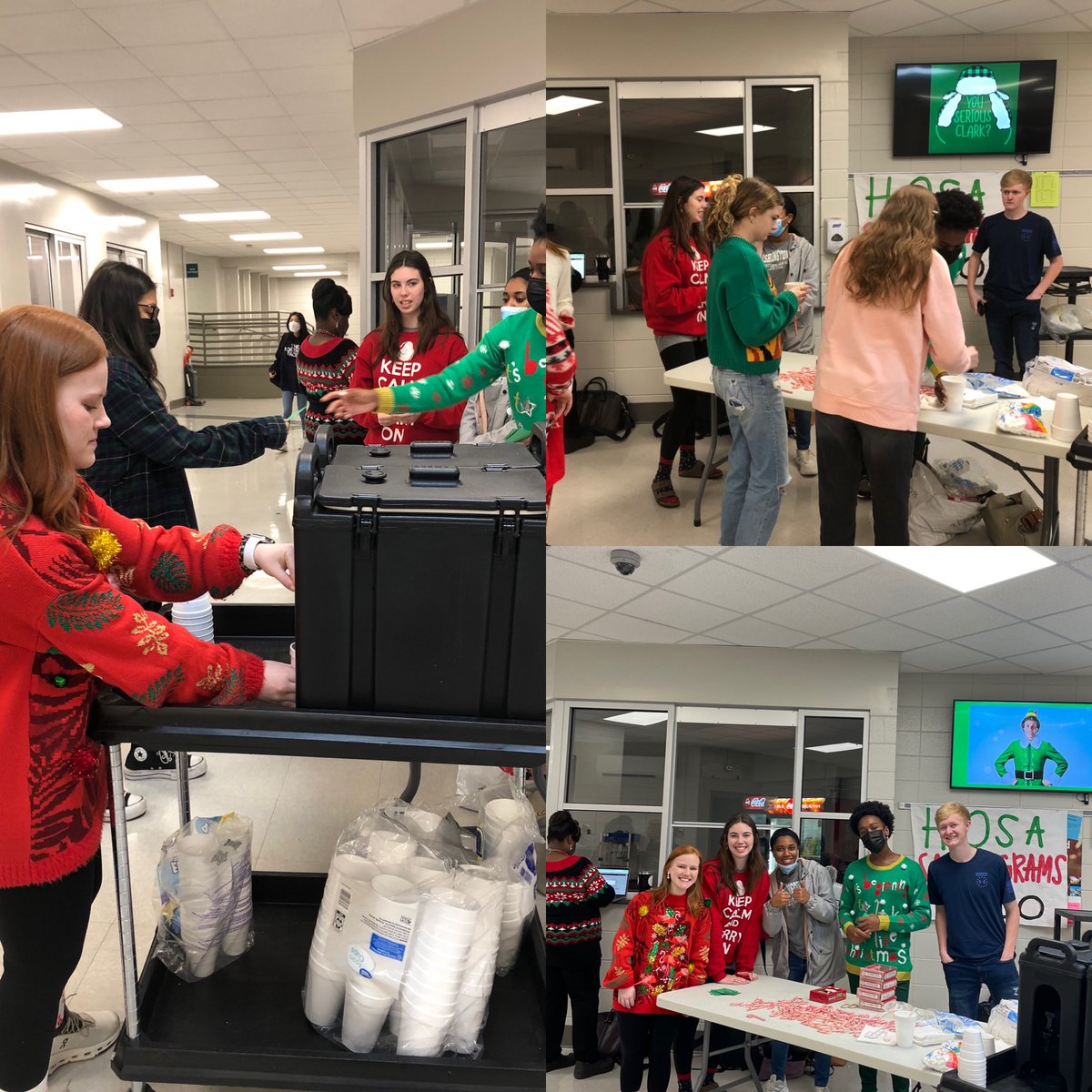FirstPriorityAL's tweet photo. Students blessing students! Pictured is Pelham High School's First Priority student leadership team serving hot chocolate to students this morning. Students are sharing Christ's love this Christmas season through outreach! #studentsreachingstudents https://t.co/lid9tHUBMx