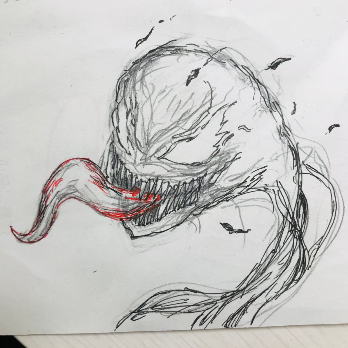 SereNazu_'s tweet photo. ���クガキの続き #Venom https://t.co/fvAl8iVMaU